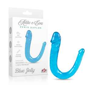Imagem de Blue Jelly - Pênis Duplo Azul 15,5cm x 3cm x 2cm